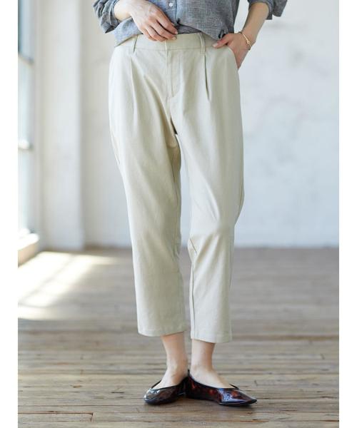 earth music&ecology（アースミュージックアンドエコロジー）の「【2020春夏】めちゃはきやす麻混テーパードパンツ ＊（その他パンツ・レディース・ベージュ/その他8/ネイビー/チェック・MEDIUM/LARGE）」の17枚目の写真