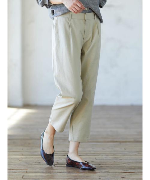 earth music&ecology（アースミュージックアンドエコロジー）の「【2020春夏】めちゃはきやす麻混テーパードパンツ ＊（その他パンツ・レディース・ベージュ/その他8/ネイビー/チェック・MEDIUM/LARGE）」の18枚目の写真