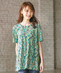 切替デザインプリントチュニック