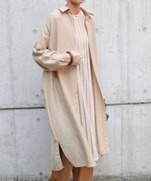 Marient（マリエント）の「リネンブレンドシャツワンピ（シャツワンピース・レディース・ベージュ/アイボリー・FREE）」の2枚目の写真