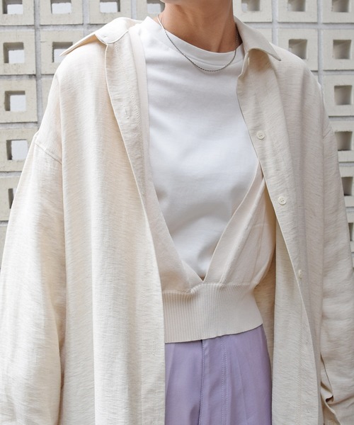 Marient（マリエント）の「リネンブレンドシャツワンピ（シャツワンピース・レディース・ベージュ/アイボリー・FREE）」の5枚目の写真