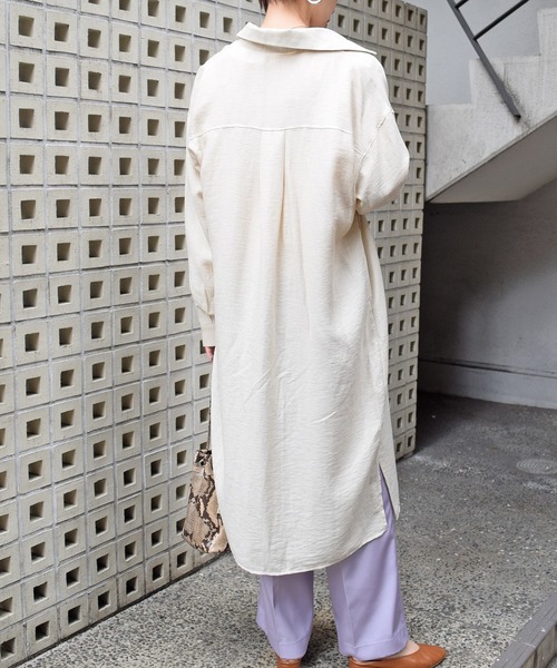 Marient（マリエント）の「リネンブレンドシャツワンピ（シャツワンピース・レディース・ベージュ/アイボリー・FREE）」の8枚目の写真