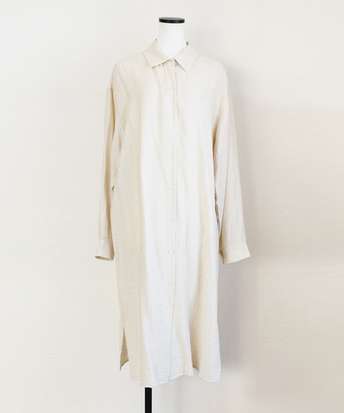 Marient（マリエント）の「リネンブレンドシャツワンピ（シャツワンピース・レディース・ベージュ/アイボリー・FREE）」の12枚目の写真