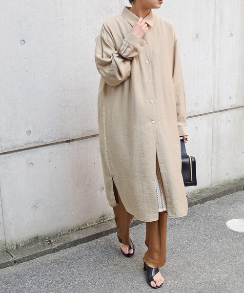 Marient（マリエント）の「リネンブレンドシャツワンピ（シャツワンピース・レディース・ベージュ/アイボリー・FREE）」の21枚目の写真