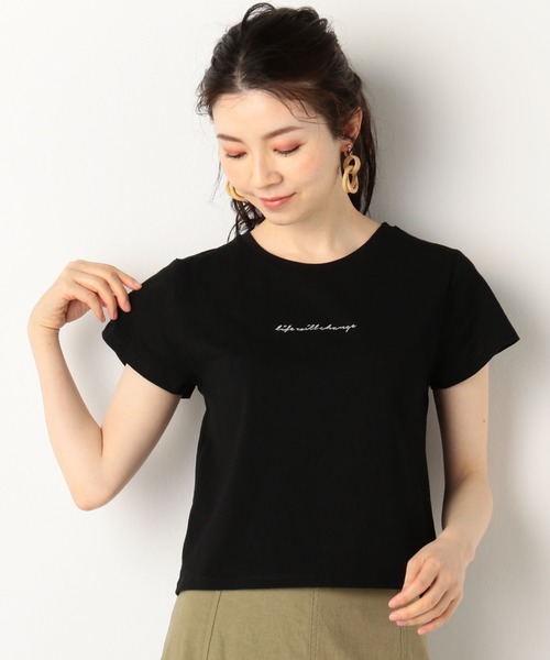 archives(アルシーヴ)の「ロゴ刺繍チビTee(Tシャツ/カットソー・レディース・オフホワイト/ブラック/ブルー・MEDIUM)」の15枚目の写真