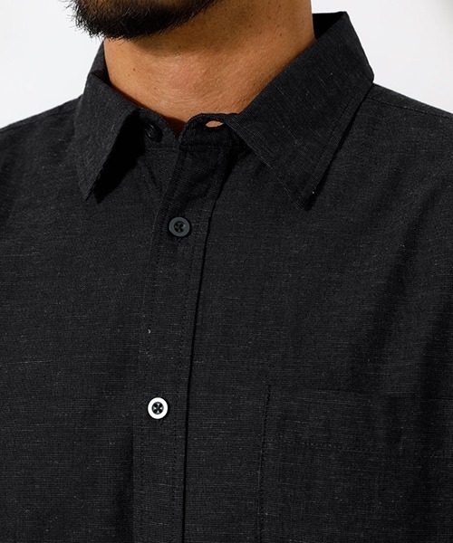 AZUL by moussy（アズールバイマウジー）の「LINEN 3/4 SLEEVE SHIRT/リネン3/4スリーブシャツ（シャツ/ブラウス・メンズ・ライトブラック/ブラック系その他/ホワイト/ライトピンク/ライトカーキ・MEDIUM/SMALL/LARGE/X-LARGE）」の14枚目の写真