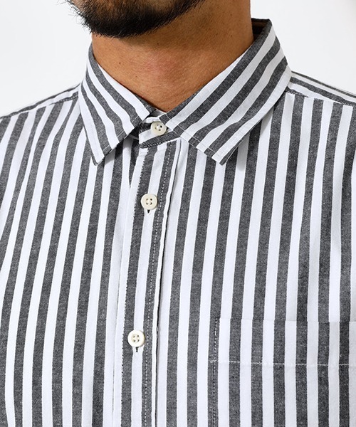 AZUL by moussy（アズールバイマウジー）の「LINEN 3/4 SLEEVE SHIRT/リネン3/4スリーブシャツ（シャツ/ブラウス・メンズ・ライトブラック/ブラック系その他/ホワイト/ライトピンク/ライトカーキ・MEDIUM/SMALL/LARGE/X-LARGE）」の22枚目の写真