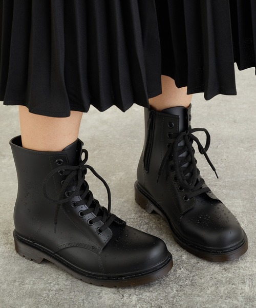 LUGG NAGG(ラグナグ)の「レースアップレインシューズ(レインシューズ・レディース・ブラック・23.5cm/24.5cm/23.0cm/24.0cm)」の1枚目の写真