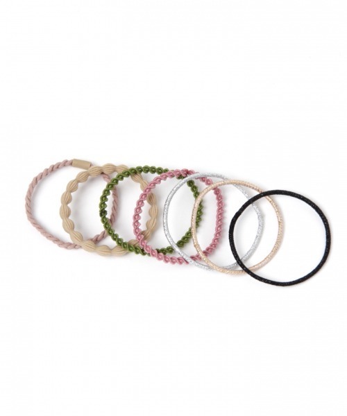 GLOBAL WORK（グローバルワーク）の「SETヘアゴム/892370（ヘアゴム・レディース・ベージュ/ブラウン/ライトグリーン/グリーン系その他3/グリーン/ダークブラウン/ライトグレー/グリーン系その他/ブラウン系その他6/ライトイエロー/ベージュ系その他3・FREE）」の4枚目の写真