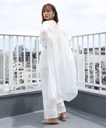 one after another NICE CLAUP | うしろレースアップロングシアーシャツ(シャツ/ブラウス)