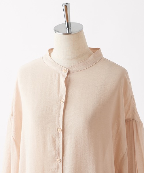 one after another NICE CLAUP（ワンアフターアナザーナイスクラップ）の「うしろレースアップロングシアーシャツ（シャツ/ブラウス・レディース・ベージュ/オフホワイト/ミント・FREE）」の9枚目の写真