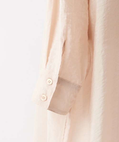 one after another NICE CLAUP（ワンアフターアナザーナイスクラップ）の「うしろレースアップロングシアーシャツ（シャツ/ブラウス・レディース・ベージュ/オフホワイト/ミント・FREE）」の17枚目の写真
