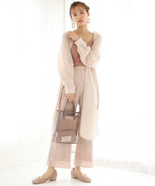 one after another NICE CLAUP（ワンアフターアナザーナイスクラップ）の「うしろレースアップロングシアーシャツ（シャツ/ブラウス・レディース・ベージュ/オフホワイト/ミント・FREE）」の14枚目の写真