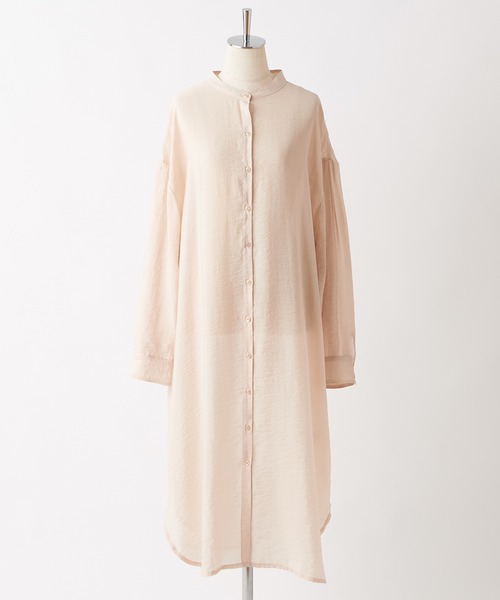 one after another NICE CLAUP（ワンアフターアナザーナイスクラップ）の「うしろレースアップロングシアーシャツ（シャツ/ブラウス・レディース・ベージュ/オフホワイト/ミント・FREE）」の13枚目の写真