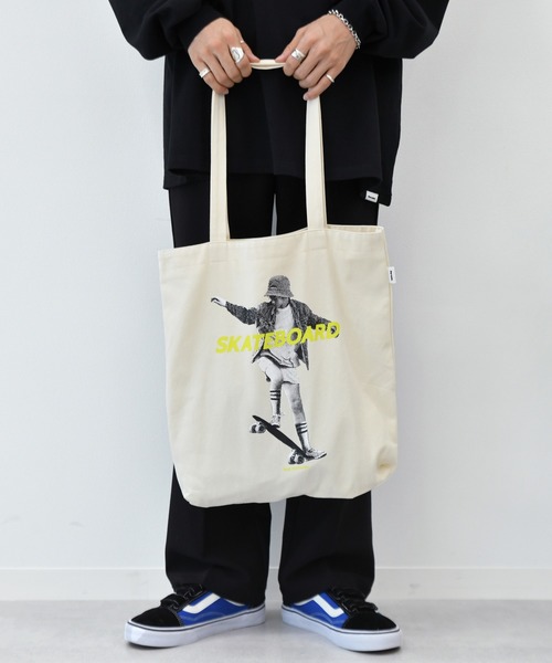 Perushu（ペルーシュ）の「OPEN限定　スケボープリントロンT×トートバッグセット（Tシャツ/カットソー・メンズ・ホワイト/ブラック/ライトグリーン・SMALL/MEDIUM/LARGE）」の17枚目の写真