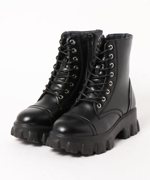 YOSUKE(ヨースケ)の「「YOSUKE/ヨースケ」厚底レースアップショートブーツ(ブーツ・レディース・ダークブラウン/ワイン/ブラック・40/37/38/41/39/36)」の2枚目の写真