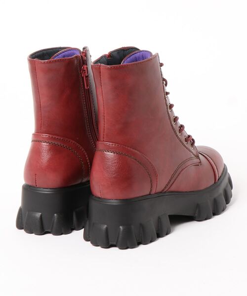 YOSUKE(ヨースケ)の「「YOSUKE/ヨースケ」厚底レースアップショートブーツ(ブーツ・レディース・ダークブラウン/ワイン/ブラック・40/37/38/41/39/36)」の4枚目の写真