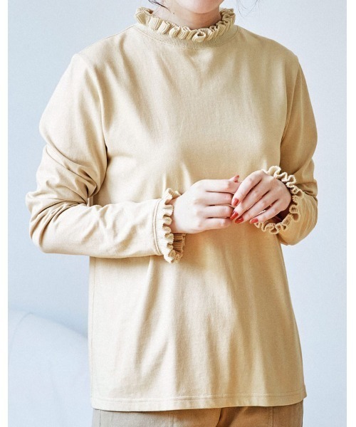 リブ イン コンフォート コーデが新鮮に華やぐ ニットフリルカットソートップス Tシャツ カットソー Live In Comfort リブインコンフォート のファッション通販 Zozotown