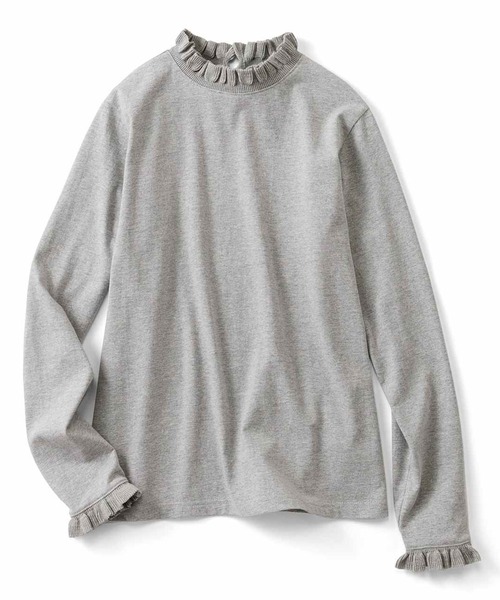 Live in comfort(リブインコンフォート)の「リブ イン コンフォート コーデが新鮮に華やぐ ニットフリルカットソートップス(Tシャツ/カットソー・レディース・ベージュ/ラベンダー/ホワイト/ブラック/杢グレー・MEDIUM/X-LARGE/SMALL/LARGE/XX-LARGE/XXX-LARGE)」の19枚目の写真