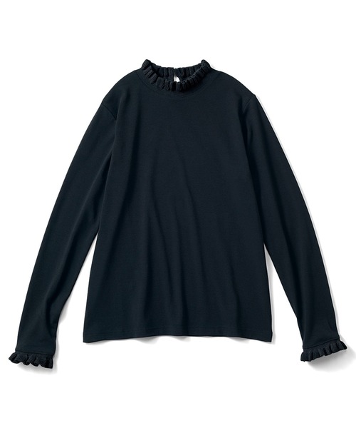 Live in comfort(リブインコンフォート)の「リブ イン コンフォート コーデが新鮮に華やぐ ニットフリルカットソートップス(Tシャツ/カットソー・レディース・ベージュ/ラベンダー/ホワイト/ブラック/杢グレー・MEDIUM/X-LARGE/SMALL/LARGE/XX-LARGE/XXX-LARGE)」の20枚目の写真