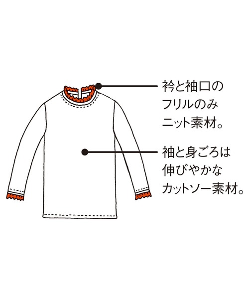 Live in comfort(リブインコンフォート)の「リブ イン コンフォート コーデが新鮮に華やぐ ニットフリルカットソートップス(Tシャツ/カットソー・レディース・ベージュ/ラベンダー/ホワイト/ブラック/杢グレー・MEDIUM/X-LARGE/SMALL/LARGE/XX-LARGE/XXX-LARGE)」の16枚目の写真