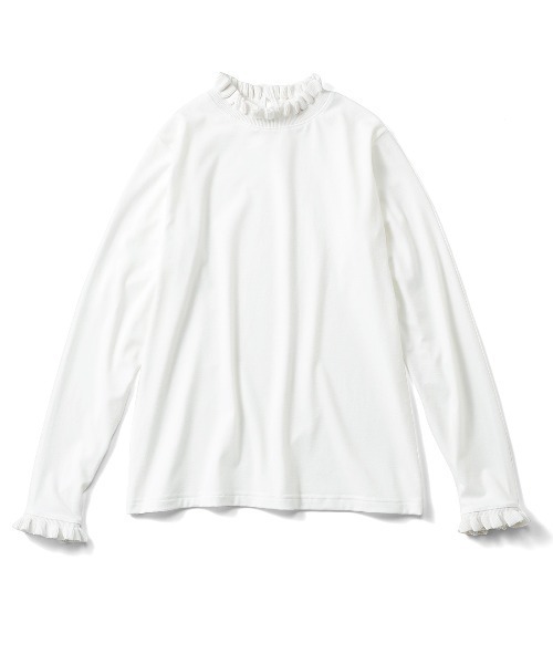 Live in comfort(リブインコンフォート)の「リブ イン コンフォート コーデが新鮮に華やぐ ニットフリルカットソートップス(Tシャツ/カットソー・レディース・ベージュ/ラベンダー/ホワイト/ブラック/杢グレー・MEDIUM/X-LARGE/SMALL/LARGE/XX-LARGE/XXX-LARGE)」の21枚目の写真