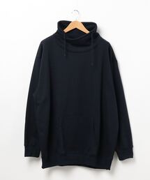 スピンドルネック スウェットプルパーカー/ハイネック/大きいサイズ