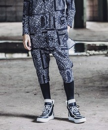 【NO ID.】Stretch Layered Sarrouel Cropped Pants / ストレッチ レイヤード サルエル クロップド パンツ