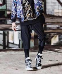 【NO ID.】Stretch Layered Sarrouel Cropped Pants / ストレッチ レイヤード サルエル クロップド パンツ