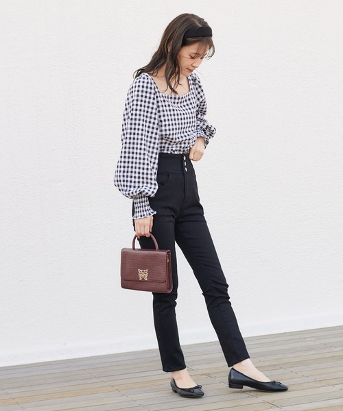 one after another NICE CLAUP（ワンアフターアナザーナイスクラップ）の「バックレースアップスキニーパンツ（デニムパンツ・レディース・ブラック/グレー/インディゴブルー・SMALL/MEDIUM）」の13枚目の写真