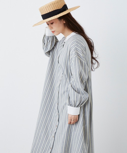 相談中です！完売 人気商品！春夏服♡ドライタッチクレリックストライプワンピース セール】ストライプクレリックワンピース（ワンピース）｜Libra
