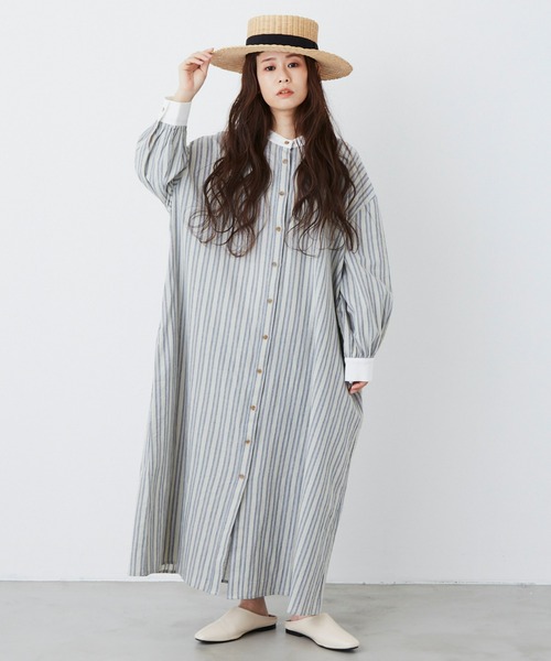 相談中です！完売 人気商品！春夏服♡ドライタッチクレリックストライプワンピース セール】ストライプクレリックワンピース（ワンピース）｜Libra