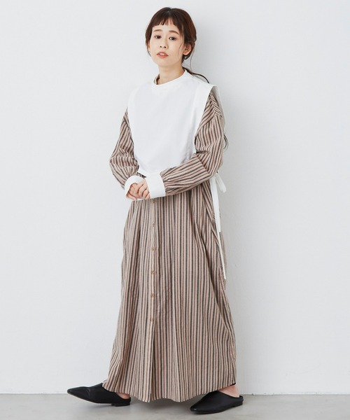 相談中です！完売 人気商品！春夏服♡ドライタッチクレリックストライプワンピース セール】ストライプクレリックワンピース（ワンピース）｜Libra