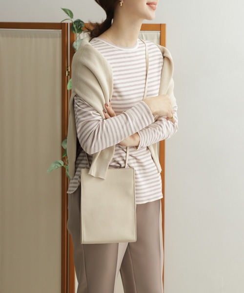 URBAN RESEARCH DOORS（アーバンリサーチドアーズ）の「【WEB限定】ハニカムボーダーロングTシャツ（Tシャツ/カットソー・レディース・ブラック/グレー/ラベンダー/ブルー系その他・ONE）」の4枚目の写真