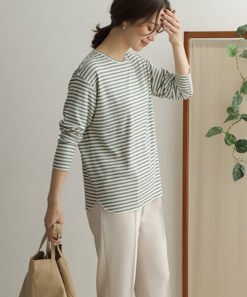 URBAN RESEARCH DOORS（アーバンリサーチドアーズ）の「【WEB限定】ハニカムボーダーロングTシャツ（Tシャツ/カットソー・レディース・ブラック/グレー/ラベンダー/ブルー系その他・ONE）」の20枚目の写真