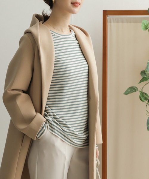 URBAN RESEARCH DOORS（アーバンリサーチドアーズ）の「【WEB限定】ハニカムボーダーロングTシャツ（Tシャツ/カットソー・レディース・ブラック/グレー/ラベンダー/ブルー系その他・ONE）」の14枚目の写真