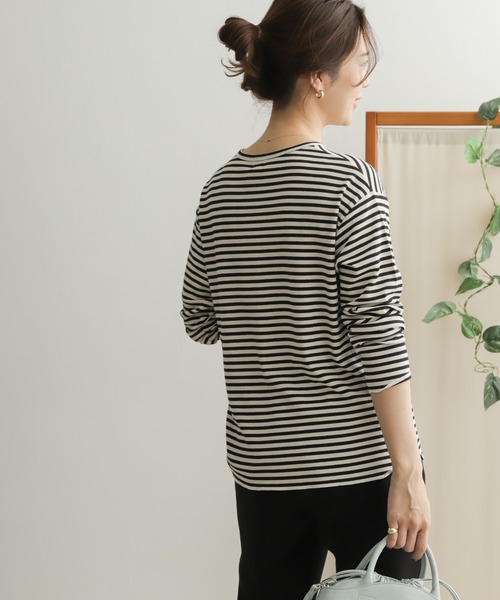 URBAN RESEARCH DOORS（アーバンリサーチドアーズ）の「【WEB限定】ハニカムボーダーロングTシャツ（Tシャツ/カットソー・レディース・ブラック/グレー/ラベンダー/ブルー系その他・ONE）」の10枚目の写真