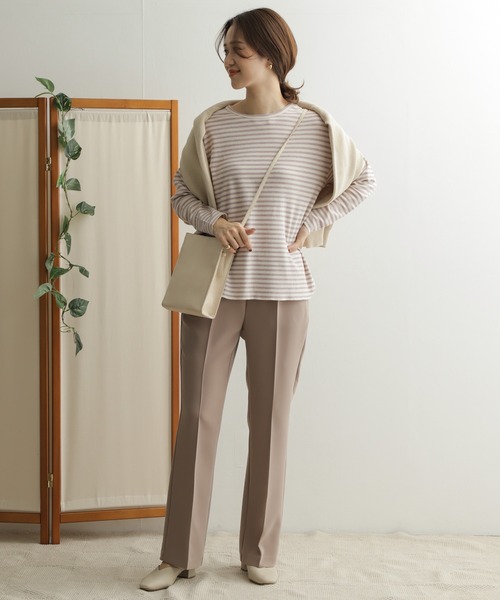 URBAN RESEARCH DOORS（アーバンリサーチドアーズ）の「【WEB限定】ハニカムボーダーロングTシャツ（Tシャツ/カットソー・レディース・ブラック/グレー/ラベンダー/ブルー系その他・ONE）」の6枚目の写真