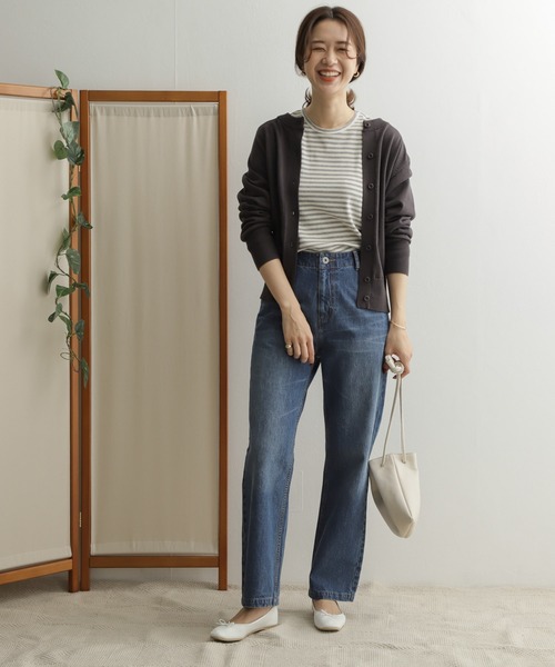 URBAN RESEARCH DOORS（アーバンリサーチドアーズ）の「【WEB限定】ハニカムボーダーロングTシャツ（Tシャツ/カットソー・レディース・ブラック/グレー/ラベンダー/ブルー系その他・ONE）」の12枚目の写真