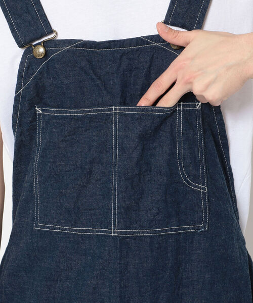 CAL O LINE（キャルオーライン）の「CAL O LINE /キャルオーライン　utility denim apron 2nd（ベスト・メンズ・ブルー・FREE）」の7枚目の写真
