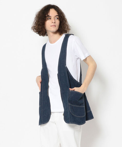 CAL O LINE（キャルオーライン）の「CAL O LINE /キャルオーライン　utility denim apron 2nd（ベスト・メンズ・ブルー・FREE）」の10枚目の写真