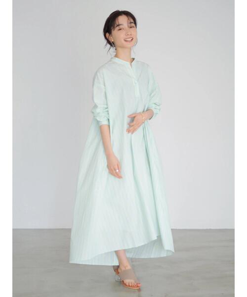 AMERICAN HOLIC（アメリカンホリック）の「バックボタンスキッパーシャツワンピース（シャツワンピース・レディース・オフホワイト/ブルー系その他6/ブルー系その他7・FREE）」の7枚目の写真