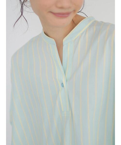 AMERICAN HOLIC（アメリカンホリック）の「バックボタンスキッパーシャツワンピース（シャツワンピース・レディース・オフホワイト/ブルー系その他6/ブルー系その他7・FREE）」の9枚目の写真