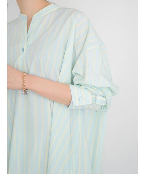 AMERICAN HOLIC（アメリカンホリック）の「バックボタンスキッパーシャツワンピース（シャツワンピース・レディース・オフホワイト/ブルー系その他6/ブルー系その他7・FREE）」の11枚目の写真