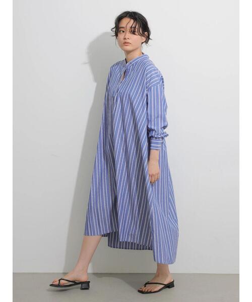 AMERICAN HOLIC（アメリカンホリック）の「バックボタンスキッパーシャツワンピース（シャツワンピース・レディース・オフホワイト/ブルー系その他6/ブルー系その他7・FREE）」の14枚目の写真