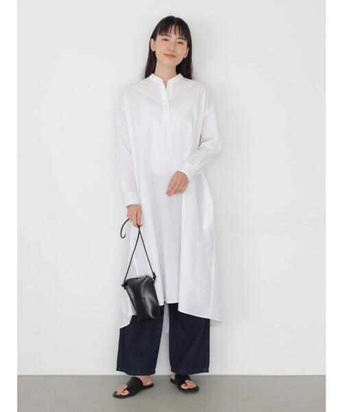 AMERICAN HOLIC（アメリカンホリック）の「バックボタンスキッパーシャツワンピース（シャツワンピース・レディース・オフホワイト/ブルー系その他6/ブルー系その他7・FREE）」の20枚目の写真