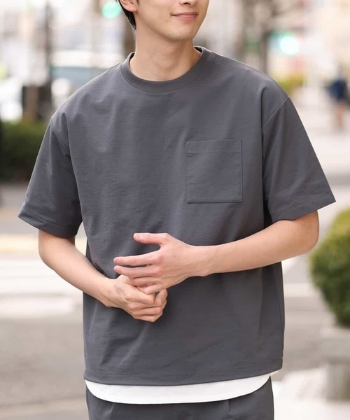 a.v.v（アーヴェヴェ）の「【抗菌防臭/接触冷感/速乾】ドローコードツキワイドシルエットカットソー[WEB限定サイズ]（Tシャツ/カットソー・メンズ・ホワイト/ブラック/チャコールグレー・44/46/50/48/52）」の3枚目の写真