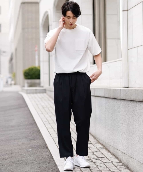 a.v.v（アーヴェヴェ）の「【抗菌防臭/接触冷感/速乾】ドローコードツキワイドシルエットカットソー[WEB限定サイズ]（Tシャツ/カットソー・メンズ・ホワイト/ブラック/チャコールグレー・44/46/50/48/52）」の8枚目の写真