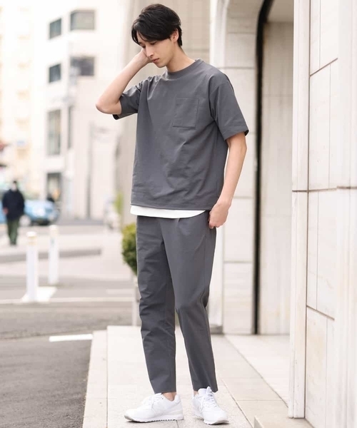 a.v.v（アーヴェヴェ）の「【抗菌防臭/接触冷感/速乾】ドローコードツキワイドシルエットカットソー[WEB限定サイズ]（Tシャツ/カットソー・メンズ・ホワイト/ブラック/チャコールグレー・44/46/50/48/52）」の13枚目の写真