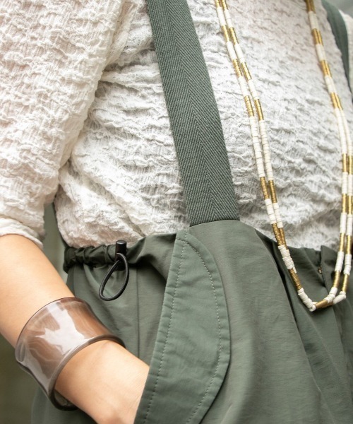 Kastane（カスタネ）の「リメイク風ミリタリージャンスカ（ジャンパースカート・レディース・ダークグリーン/ブラック・FREE）」の9枚目の写真